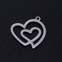 Stainless Steel Heart Pendants, 201 Stainless Steel, Vacuum Ion Plating, fashion jewelry & DIY & Unisex, more colors for choice, 20x20mm, 5PCs/Bag, Sold By Bag