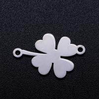 Stainless Steel Connector, 201 Stainless Steel, Four Leaf Clover, Vacuum Ion Plating, fashion jewelry & DIY & Unisex, more colors for choice, 20x12mm, 5PCs/Bag, Sold By Bag