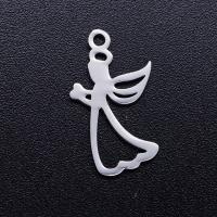 Stainless Steel Pendants, 201 Stainless Steel, Angel, Vacuum Ion Plating, fashion jewelry & DIY & Unisex, more colors for choice, 18x10mm, 5PCs/Bag, Sold By Bag