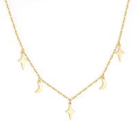 Stainless Steel Jewelry Necklace 304 Stainless Steel with 1.97inch extender chain Vacuum Ion Plating fashion jewelry & for woman gold Length Approx 17.72 Inch Sold By PC