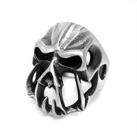 Titanium Steel Finger Ring, Skull, polished, Unisex & different size for choice & hollow, original color, Sold By PC