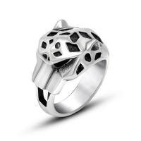 Titantium Steel finger ring, Titan Stål, Leopard, polerad, Unisex & olika storlek för val, ursprungliga färgen, Säljs av PC