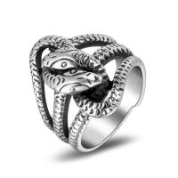 Titanium Steel Finger Ring, Snake, polished, Unisex & different size for choice & hollow, original color, Sold By PC