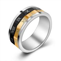 Titantium Steel Finger Ring, Titanium Steel, galvanizált, forgatható & egynemű & különböző méretű a választás, kevert színek, Által értékesített PC