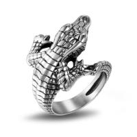 Titanium Steel Finger Ring, Crocodile, polished, Unisex & different size for choice, original color, Sold By PC