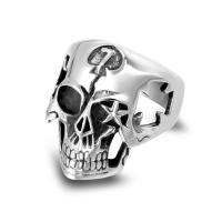 Titantium Steel finger ring, Titan Stål, Skull, polerad, Unisex & olika storlek för val & ihålig, ursprungliga färgen, Säljs av PC