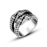 Titanium Steel Finger Ring, Claw, polished, Unisex & different size for choice, original color, Sold By PC
