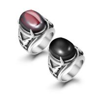 Titantium Steel δάχτυλο του δακτυλίου, Titanium Steel, με Agate, Κουκουβάγια, γυαλισμένο, για άνδρες και γυναίκες & διαφορετικό μέγεθος για την επιλογή, περισσότερα χρώματα για την επιλογή, Sold Με PC
