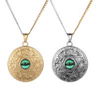 Titanium Steel Pendants Flat Round plated punk style Sold By PC