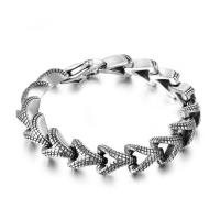 Titanium Steel Bracelet & Bangle, polished, punk style & Unisex, original color, Length:Approx 8.26 Inch, Sold By PC