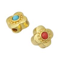Brass Jewelry Beads, gold color plated, more colors for choice, 10x10x7mm, Hole:Approx 2mm, Sold By PC