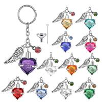 Stainless Steel Key Clasp, 316 Stainless Steel, with Cubic Zirconia, Heart, can open and put into something & Unisex, more colors for choice, 25x20x6mm, Sold By PC