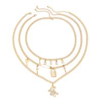 Multi Layer Necklace Zinc Alloy with Iron with 2.7inch extender chain plated three pieces & for woman & with rhinestone nickel lead & cadmium free Length Approx 17.7 Inch Approx 22.8 Inch Sold By Set