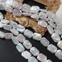 Reborn Cultured Freshwater Pearl Beads, Pérolas de água doce, Quadrado, DIY, branco, 18-20x14mm, 20PCs/Strand, vendido para Aprox 40 cm Strand