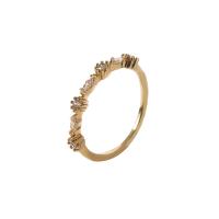 Sko Circonia Pierścień mosiężny Micro Pave, Mosiądz, mikro utorować cyrkonia & dla kobiety, złoty, 17mm, sprzedane przez PC