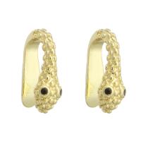 Fashion Earring Cuff and Wraps, Brass, Snake, gold color plated, fashion jewelry & micro pave cubic zirconia & for woman, golden, 5x14x8mm, 10Pairs/Lot, Sold By Lot