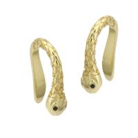 Trendy ear cuffs, Messing, Slang, gold plated, mode sieraden & micro pave zirconia & voor vrouw, gouden, 4x14x9mm, 10paren/Lot, Verkocht door Lot