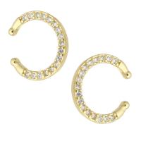 Trendy ear cuffs, Messing, gold plated, mode sieraden & micro pave zirconia & voor vrouw, gouden, 14x15x2mm, 10paren/Lot, Verkocht door Lot
