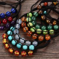 Gemstone Bracelets, Natural Stone, Round, different materials for choice & Unisex, more colors for choice, 8mm, Length:Approx 7.87 Inch, Sold By PC