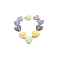 حمم قلادة, مع النحاس, قلب, مطلي, مصبوغ & شجرة الحياة تصميم & للمرأة, المزيد من الألوان للاختيار, 30x40mm, تباع بواسطة PC