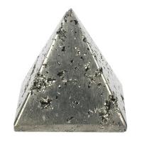 Golden Pyrite Decoration, Pyramidal, polished, Unisex, silver color, 30-40mm, Sold By PC