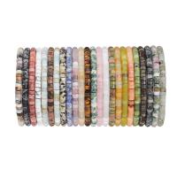 Mixed Gemstone Beads, Flat Round, DIY & different materials for choice, more colors for choice, 4x2mm, Sold Per 14.96 Inch Strand