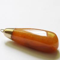 Agate Jewelry Pendants, with Brass, Teardrop, gold color plated, fashion jewelry, more colors for choice, 68x21mm, Sold By PC