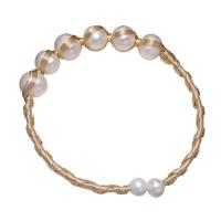 Freshwater Cultured Pearl Bracelet Brass with Freshwater Pearl Round gold color plated for woman nickel lead & cadmium free 9-10mm Length 7.09 Inch Sold By PC