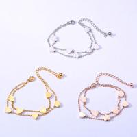 304 Stainless Steel Bracelet and Anklet, with 1.97inch extender chain, Vacuum Ion Plating, Double Layer & fashion jewelry & for woman, more colors for choice, Length:Approx 5.51 Inch, Approx 7.87 Inch, Sold By PC