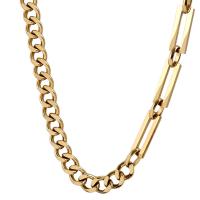 Corrente de colar, Aço inoxidável 316L, with 1.96inch extender chain, joias de moda & unissex, dourado, 8mm, comprimento Aprox 16.5 inchaltura, vendido por PC