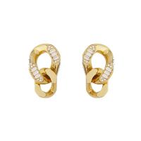 Brass Drop Earring, plated, micro pave cubic zirconia & for woman, 19x31mm, Sold By Pair