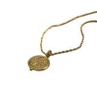 Brass Necklace, gold color plated, for woman, Length:Approx 17.71 Inch, Sold By PC