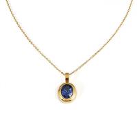 Titanium Steel Necklace gold color plated for woman & with cubic zirconia Length Approx 17.71 Inch Sold By PC
