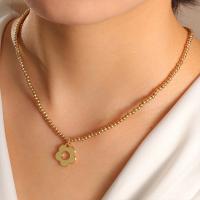 Tibetan Style Jewelry Necklace, with 1.97inch extender chain, Flower, gold color plated, fashion jewelry & for woman, nickel, lead & cadmium free, Length:Approx 15.87 Inch, Sold By PC