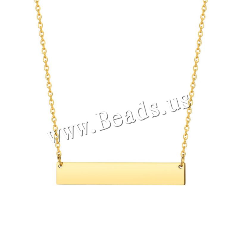 Edelstahl Schmuck Halskette, 304 Edelstahl, mit Verlängerungskettchen von 1.97inch, Modeschmuck & unisex, keine, 40x10mm, Länge ca. 17.72 ZollInch, verkauft von PC