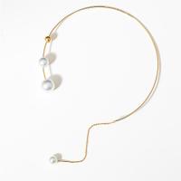 Kragen Halskette, Zinklegierung, mit Kunststoff Perlen, goldfarben plattiert, Modeschmuck & für Frau, frei von Nickel, Blei & Kadmium, verkauft von PC