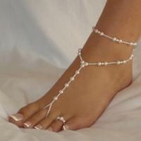 Fashion Toe Anklet Plastic Pearl fashion jewelry & for woman Length Approx 40 cm Sold By PC