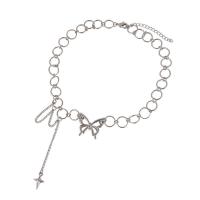 Tibetan Style Jewelry Necklace, with 1.77inch extender chain, Butterfly, fashion jewelry & for woman, nickel, lead & cadmium free, Length:Approx 12.99 Inch, Sold By PC