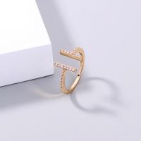 Cubic Zirconia Micro Pave Brass Ring Adjustable & micro pave cubic zirconia & for woman golden 17mm Sold By PC