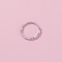 Sko Circonia Pierścień mosiężny Micro Pave, Mosiądz, mikro utorować cyrkonia & dla kobiety, srebro, 17mm, sprzedane przez PC