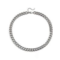 Titanium Steel Chain Necklace, plated, Unisex, silver color, Sold By PC