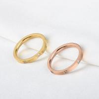 Titantium Steel finger ring, Titan Stål, polerad, för kvinna & med strass, fler färger för val, 3x1.80mm, Säljs av PC