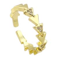 Cubi Circonia Micro Pave anello in ottone, placcato color oro, gioielli di moda & Micro spianare cubic zirconia & per la donna, dorato, 4mm, 10PC/lotto, Venduto da lotto