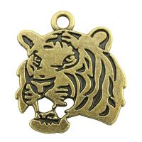 Tibetan Style Animal Pendants, Tiger, plated, vintage & Unisex, more colors for choice, nickel, lead & cadmium free, 27x24mm, Sold By PC