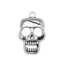 Zinklegering Skull Hangers, Zinc Alloy, Schedel, antiek zilver plated, Vintage & uniseks & Halloween Jewelry Gift, nikkel, lood en cadmium vrij, 12x23mm, Verkocht door PC