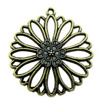 Zinc Alloy Hollow Pendants Flower plated vintage & Unisex nickel lead & cadmium free Sold By PC