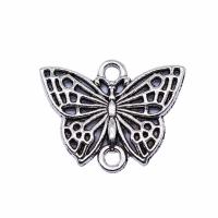 Tibetan Style Connector, Butterfly, plated, vintage & 1/1 loop, more colors for choice, nickel, lead & cadmium free, 20x16mm, Sold By PC