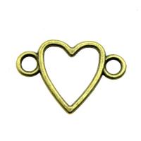 Heart Tibetan Style Connector, plated, vintage & 1/1 loop & hollow, more colors for choice, nickel, lead & cadmium free, 24x16mm, Sold By PC