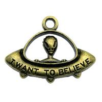 Tibetan Style Pendants, Alien, plated, vintage & Unisex, more colors for choice, nickel, lead & cadmium free, 30x23mm, Sold By PC