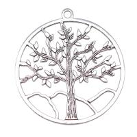 Tibetan Style Pendants, Tree, antique silver color plated, vintage & Unisex, nickel, lead & cadmium free, 63x57mm, Sold By PC